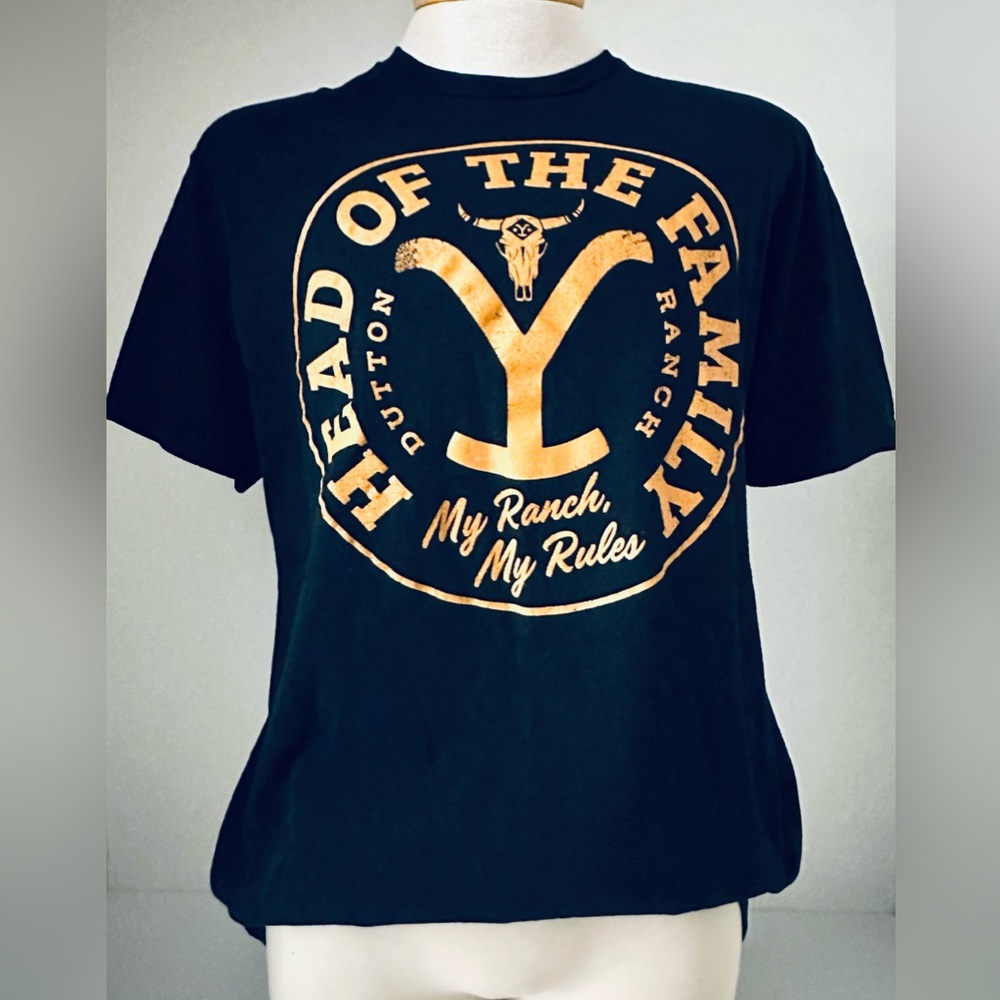 Yellowstone Dutton Ranch Men’s Black Cotton T-Shirt | Head of the Family